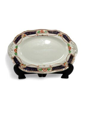 Royal Caledonia Oval Platter Colourful Imari Style 1930s Vintage England 11"
